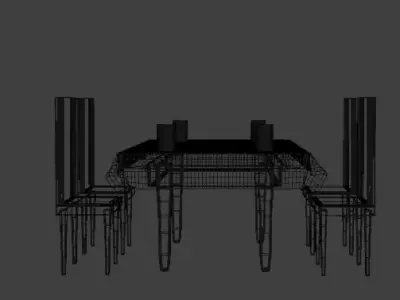 This is a table with a chairs Free 3D model