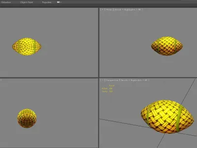 Cartoon Woven Rugby - American football Low-poly 3D model