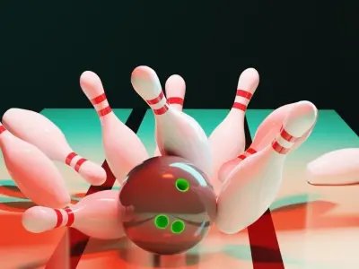 Bowling pin and ball 3D model purchase