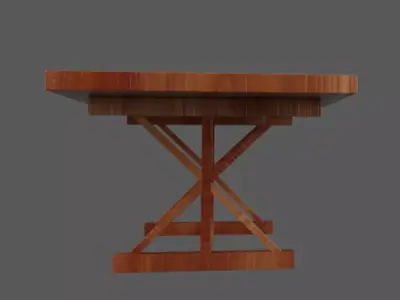  Wood Table Low-poly 3D model