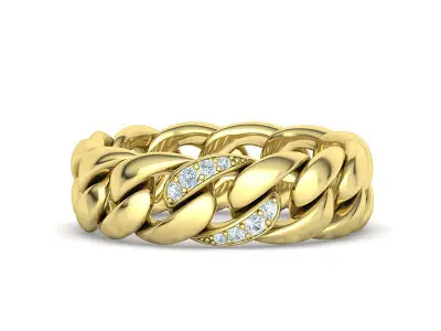 CUBAN LINK RING Chain Ring 9US Size 3dmodel 3D print model 3D print model