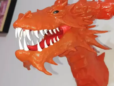Dragon Bust Wall Decoration Multiparts Sculpture 3D print model