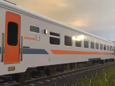 New Economy Passenger Car Low-poly 3D model