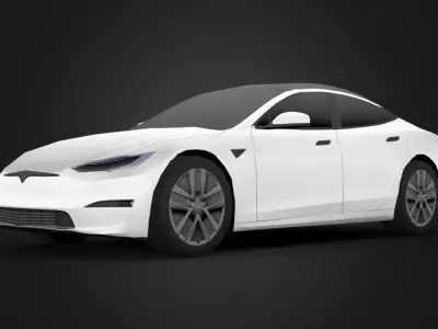 Tesla Model S Plaid Low-poly 3D model
