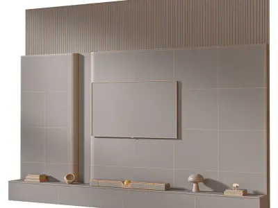 TV wall set 17 3D model