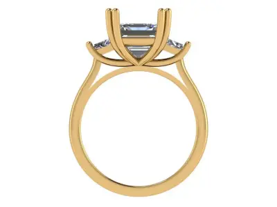 asscher  cut trinity  3D print model