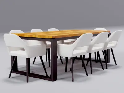 Wooden Dinning Table 3D model