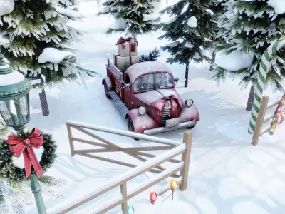 Christmas Forest Blender Scene - DAY 3D model