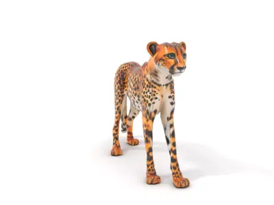 Majestic Cheetah model pack Low-poly 3D model