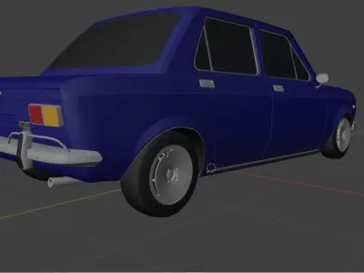Fiat 128 Berlina 1973 interior 3D model