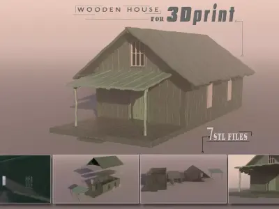 wooden house 3D print model