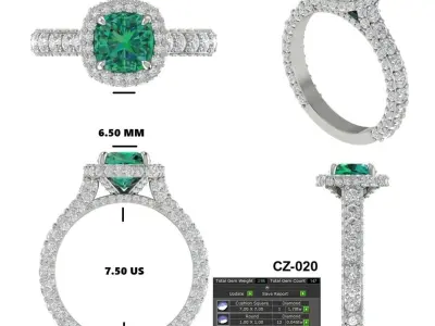 Women Solitaire Engagement Ring 3D Print Model 3D print model