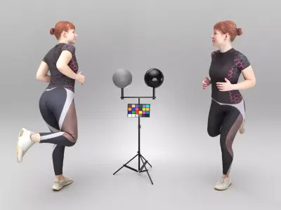 Pretty woman in sportswear running 449 Low-poly 3D model