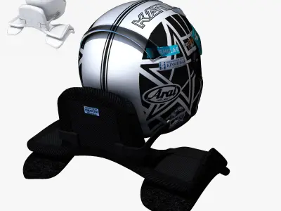 Kobayashi helmet 2017 2018 Low-poly 3D model