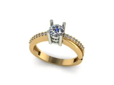 wedding ring for daimonds 3D print model