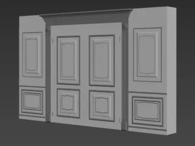 Wall and door Design Classic Styles 3D model