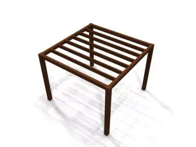 Pergola wooden stool Free 3D model