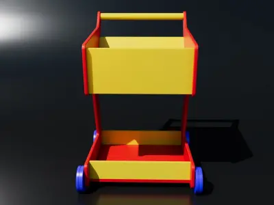 Kids Shopping Cart Free low-poly 3D model