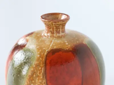 Tiny Vintage Painted Wooden Vase Pot 3D model