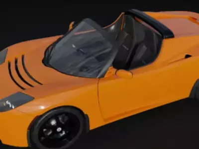 2010-tesla-roadxster racing car Low-poly 3D model