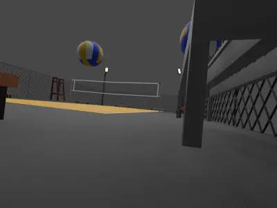 Low Poly Volleyball Scene Low-poly 3D model