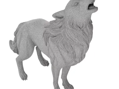 wolf statue  3D model