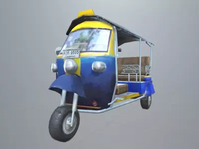 Tuk Tuk three wheelers taxi car Low-poly 3D model