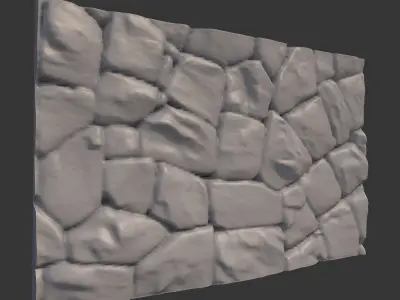 Weathered Rubble Stone Facade 3D model