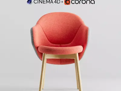 Albu Armchair By Ton C4D and Corona Renderer 3D model