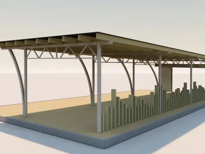 Car parking Low-poly 3D model