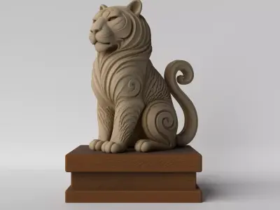 Minimalist Tiger  Decoration 3D print model