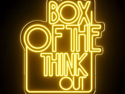 Box of the think out Neon Sign 3D model