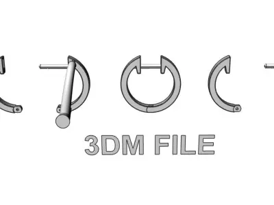 Round Hoop Earrings  3D print model