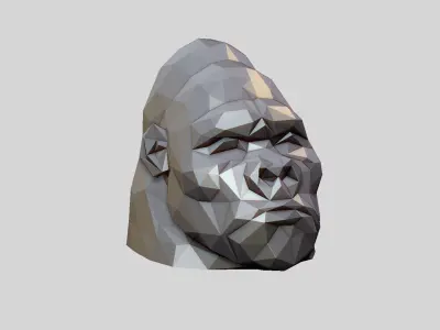 Low Poly gorilla Headphone Stand gorilla Headset Stand  3D print model