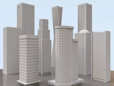 Skyscrapers - 9 MODELS Free 3D model