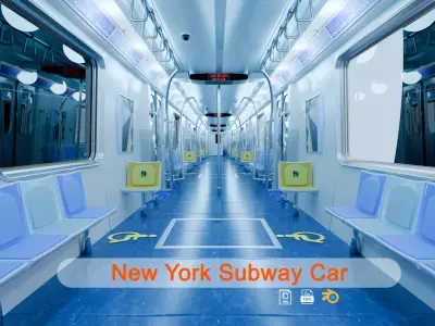 New York Subway Car 3D Model Low-poly 3D model