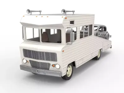 Vintage Transporter truck for Race car Version 7 Scale 1 to 25 3D print model