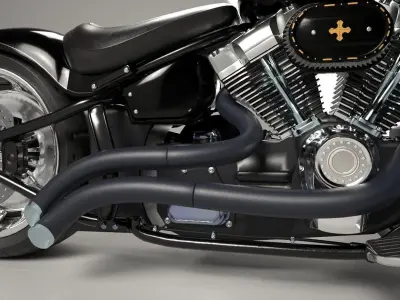Big Custom Motorcyle Low-poly 3D model