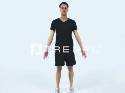 Virtue B Animated Rigged Sports Man Low-poly 3D model