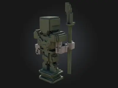 Stone Guardian Statue  Timeless Sentinel of Myth and Monument 3D model