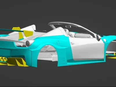 Ferrari 458 Spider Liberty Walk Sillhouette 3D model