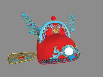 china god hat Low-poly 3D model