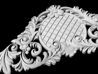 Central decor ornament for furniture 3D model 934
