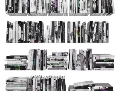 Books 150 pieces 2-1-4 Low-poly 3D model