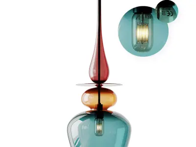 Colorful Glass Pendant Light 3D model