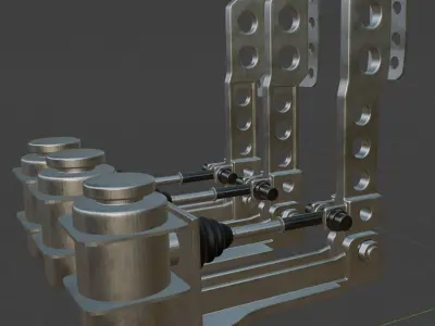 Race Car Pedals 3D model
