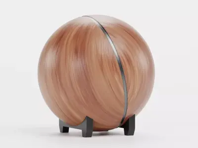 Round Audio Speaker V1 - Universal Wooden Sound Unit Low-poly 3D model