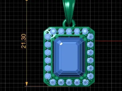 PRECIOUS MOISSANITE PENDANT 3D PRINTABLE MODEL  3D print model