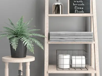 bathroom decor set 3 3D model