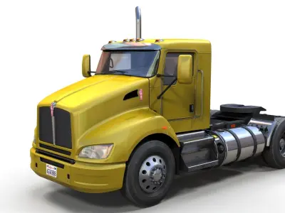 Kenworth T370 single axle truck Low-poly 3D model